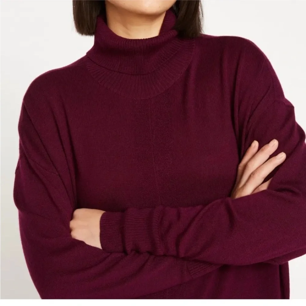Universal Standard merino sweater tunic in merlot - Picture 4 of 6